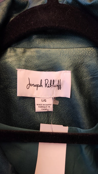 Joseph Ribkoff Metallic Teal  Faux Leather Jacket