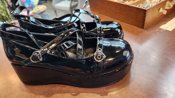 Black Patent Leather Platform Shoes