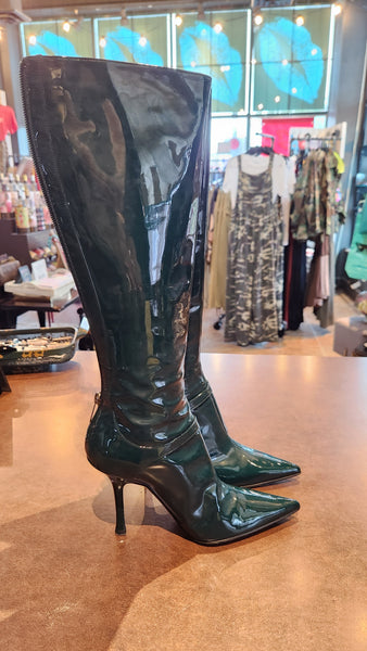 Jimmy Choo Green Patent Leather boots