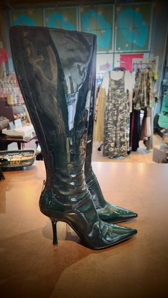 Jimmy Choo Green Patent Leather boots