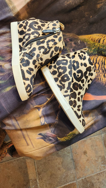 Paolo Leopard Wedge Tennis Shoe