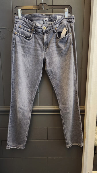 Rag and Bone Gray Denim Jeans, low rise slim boyfriend cut