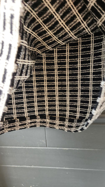 St. John Black and White Check Knit Skirt