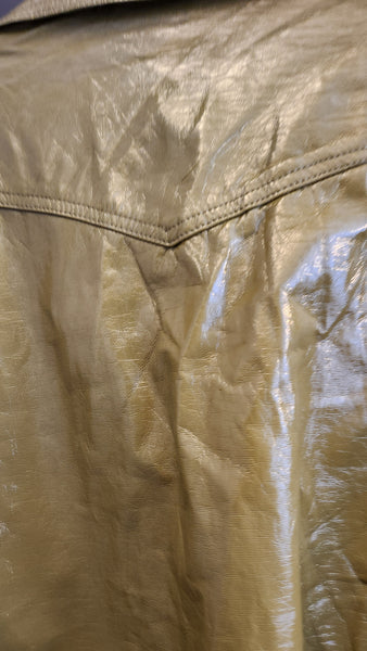 Princess Polly Olive Green Patent  Leather Jacket