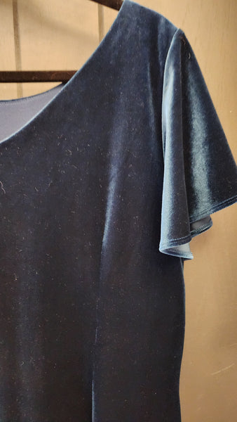 White House Black Market Teal Velvet Dress