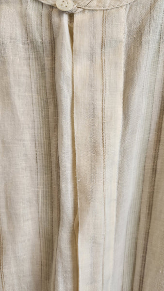 Eskandar Beige Linen Short Kimono