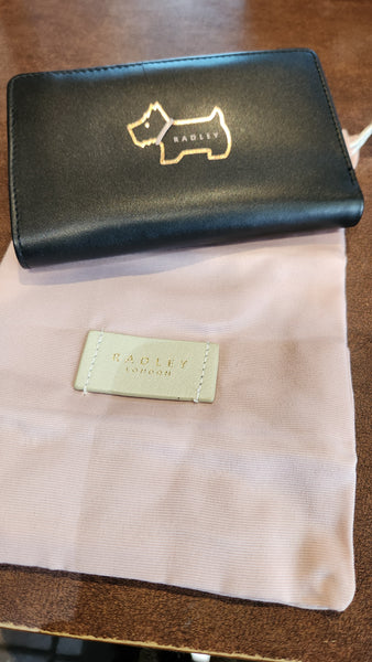 Radley of London Small Black Wallet with Dog Logo