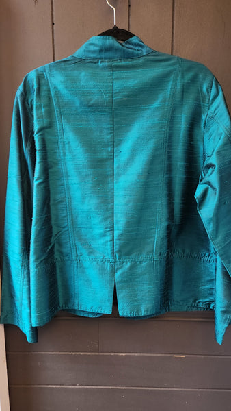Chicos Raw Silk Blazer
