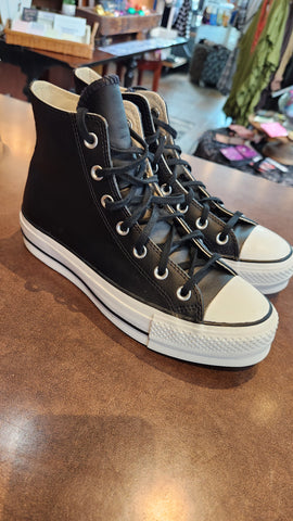 Converse All Star Black Leather High Tops