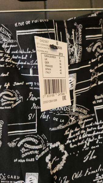 Joseph Ribkoff Black Pants with White Writing