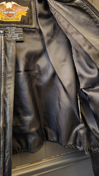 Harley Davidson Black Leather Motorcycle Jacket