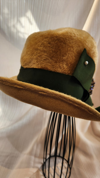 Mr. Joseph Vintage Gold furry Hat