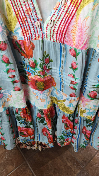 Deep Vneck Kaftan Top or Coverup
