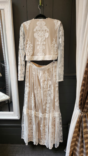 Altar'd State Cream Lace Crop Top