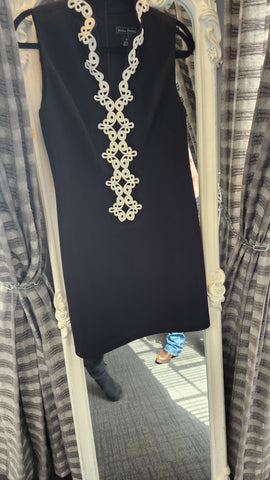 Jessica Howard Black Knit Sleeveless Dress