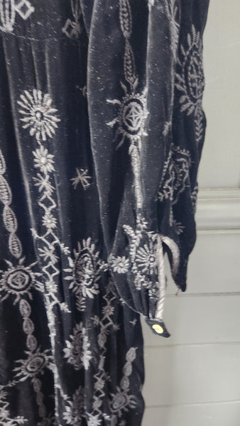 Johnny Was Black Velvet Maxi Dress