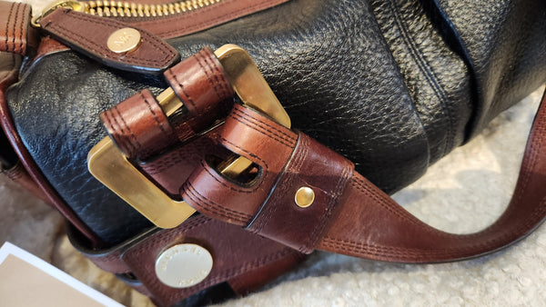 Michael Kors Black And Brown Leather Satchel Purse