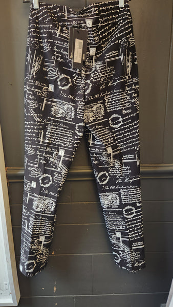 Joseph Ribkoff Black Pants with White Writing
