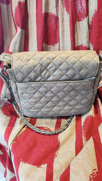 Mz Wallace Quilted Taupe colored Purse