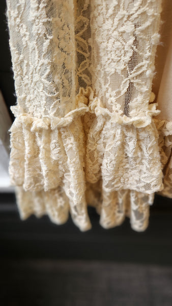 Spirit and Soul 2 Piece Lace topper over Sleeveless Cream Dress