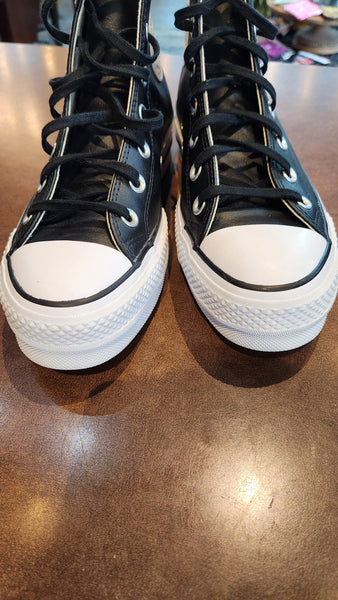 Converse All Star Black Leather High Tops