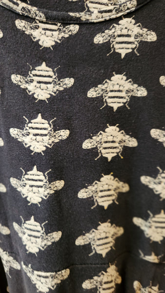 Effie's Heart Sleeveless Black Dress with Bee Motif