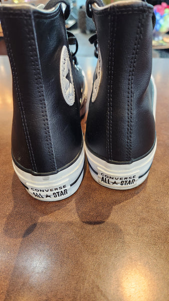 Converse All Star Black Leather High Tops