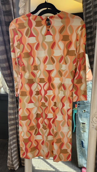 J McLaughlin Peach Tan And Pink Dress