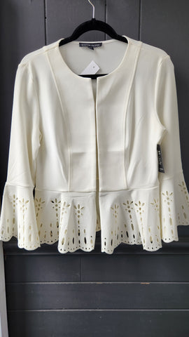 Boston Proper Cream Eyelet Jacket