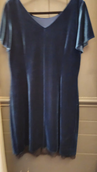 White House Black Market Teal Velvet Dress