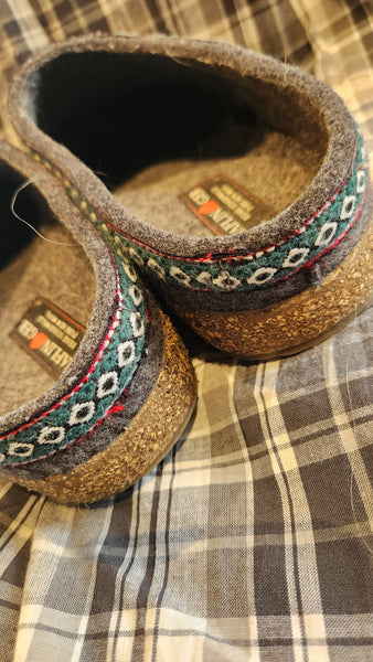 Haflinger Grey Wool Clog