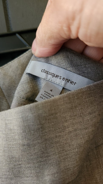 Classiques Entier Gray wool flat front pants