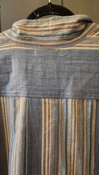 Yasuko Kurisaka Handwoven Blue Stripe Blazer Top