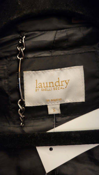 Laundry Quilted Black Jacket with Removeable Hood