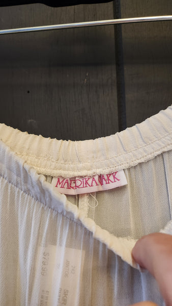 Marrika Nakk Cream Tiered Ruffle Long Skirt