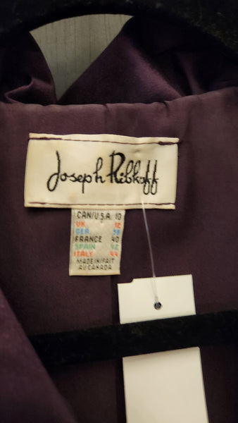Joseph Ribkoff Double Collared Metallic Sheen Purple Blazer