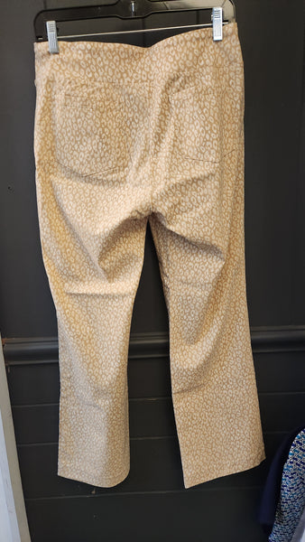 J McLaughlin Gold and Tan Leopard Print Pants