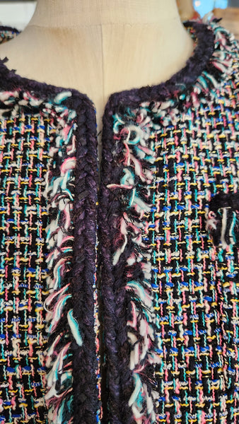 J Crew Black Trim Confetti Colored Blazer