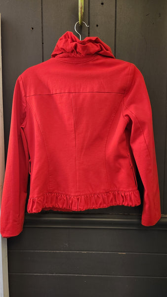 INC Red Ruffle Trim Blazer