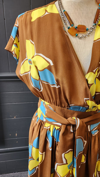 No. 6 Store Brown Silk Wrap dress