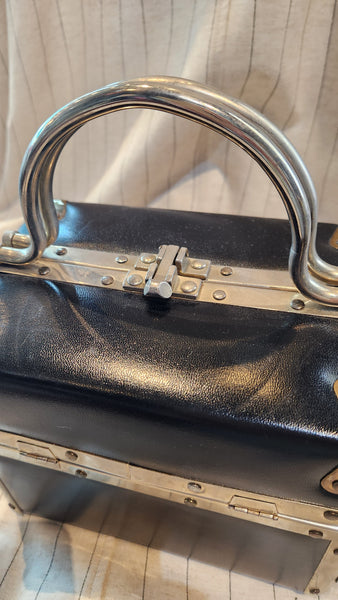 Vintage Debill Black Train Case Purse