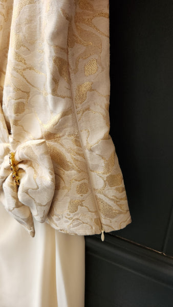 Cartise 2 Piece Ivory Top/Blazer and Long Ivory Skirt