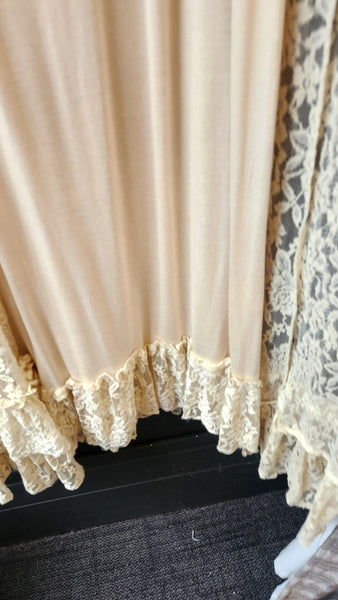 Spirit and Soul 2 Piece Lace topper over Sleeveless Cream Dress