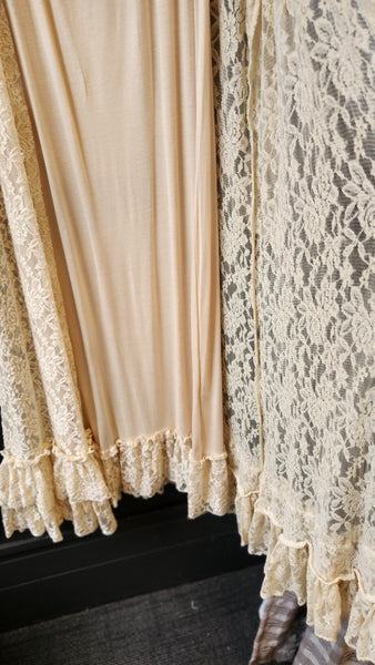 Spirit and Soul 2 Piece Lace topper over Sleeveless Cream Dress