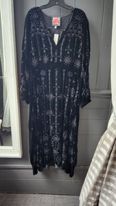 Johnny Was Black Velvet Maxi Dress