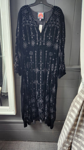 Johnny Was Black Velvet Maxi Dress