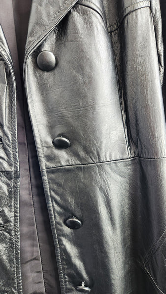 Ino's Vintage Black Leather Coat