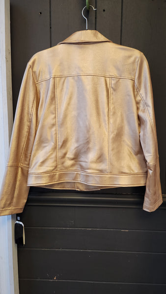Clara Sun Woo Faux Gold Motorcycle Jacket