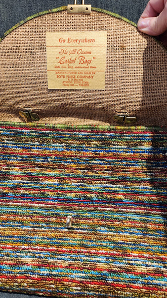 Vintage Carpet Bag with horizontal stripes