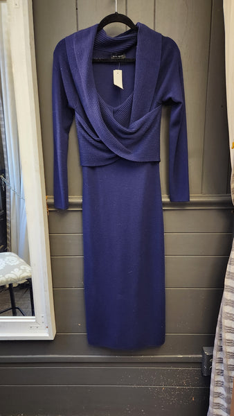 Elie Tahari  Navy Merino Wool Dress